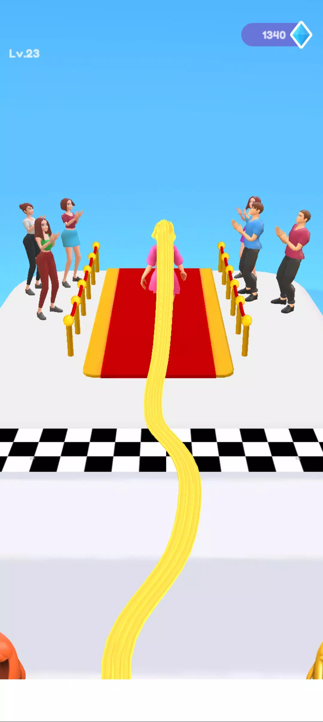 头发挑战跑者冲刺