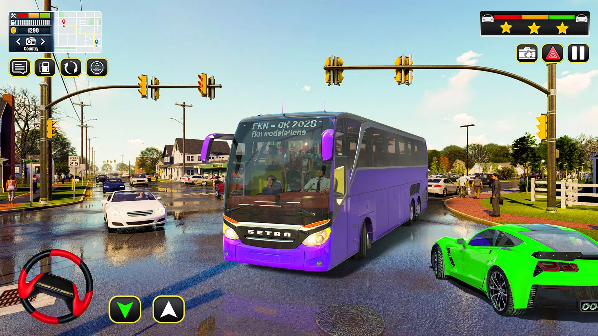 教练巴士驾驶 3D 运输