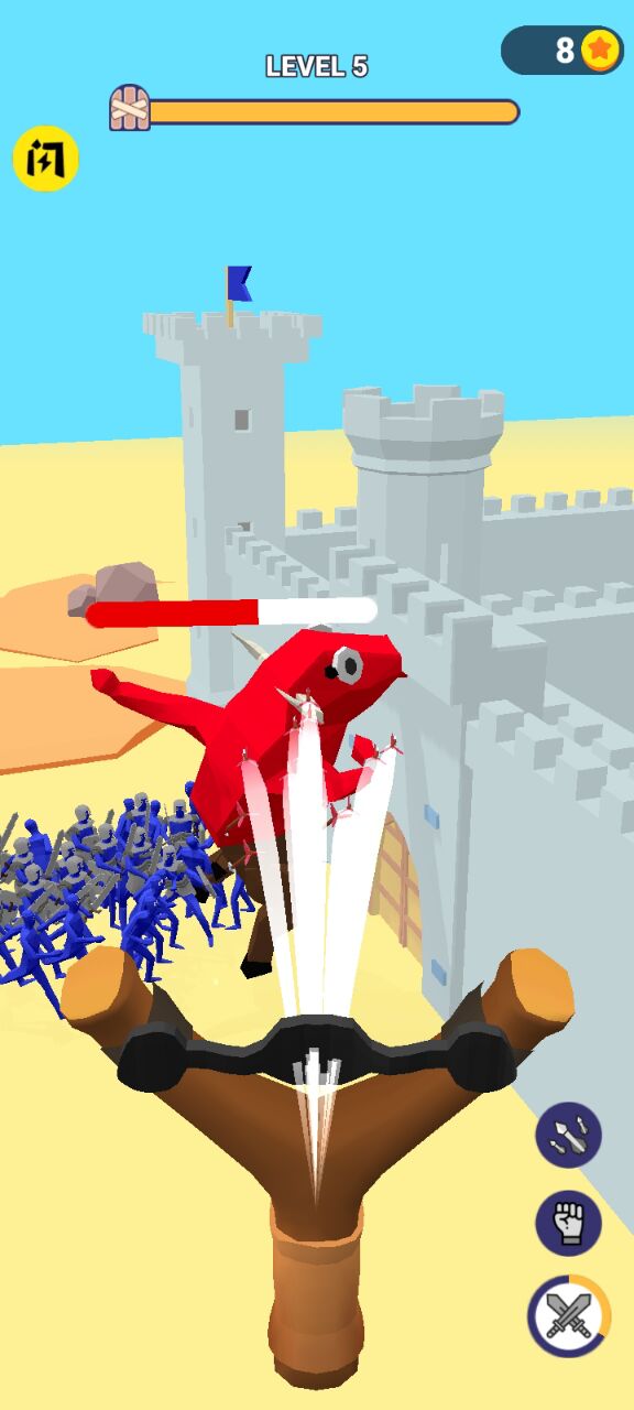 投掷和防守：弹弓战