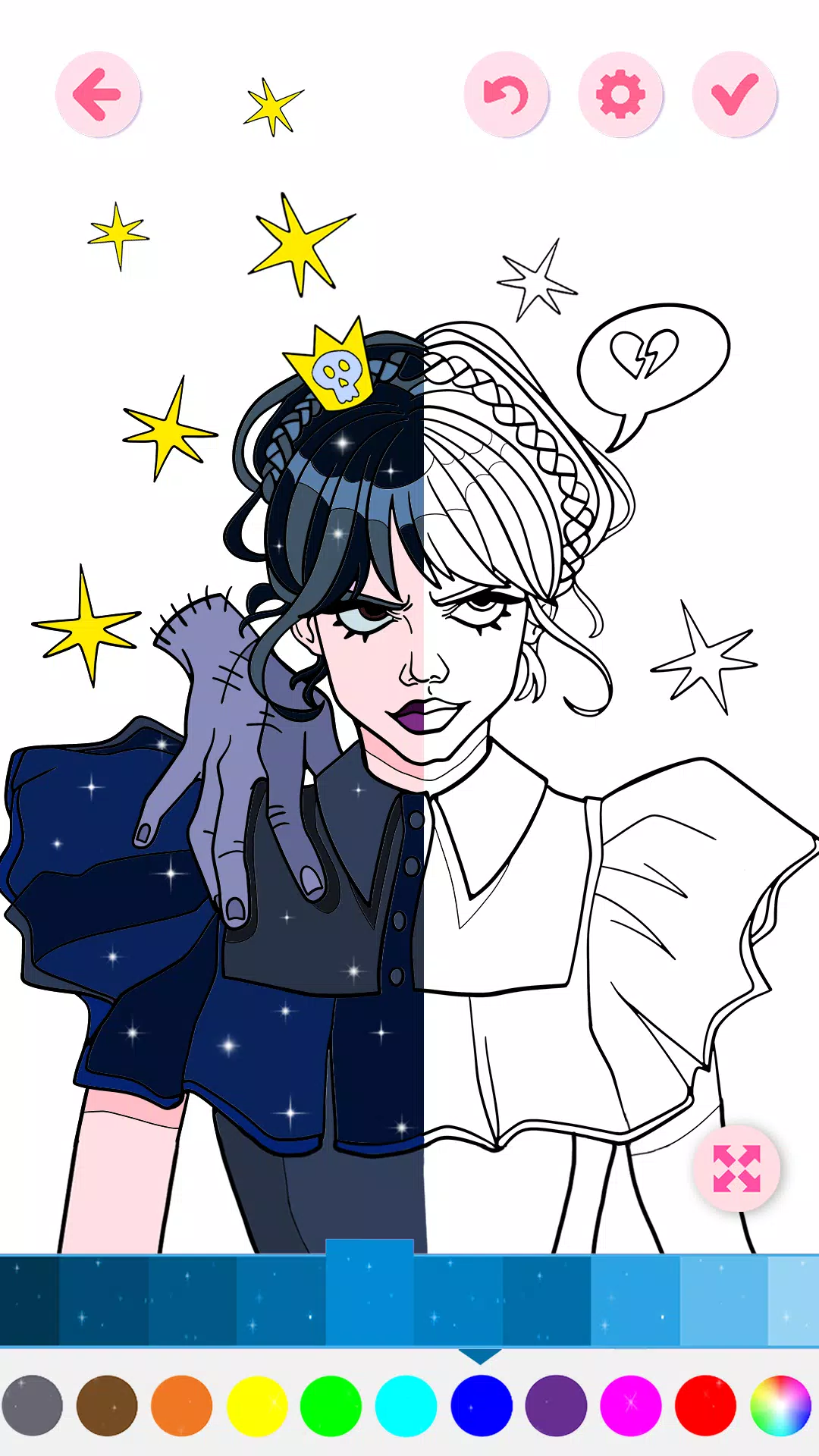 闪光公主着色书 - 女孩的艺术游戏