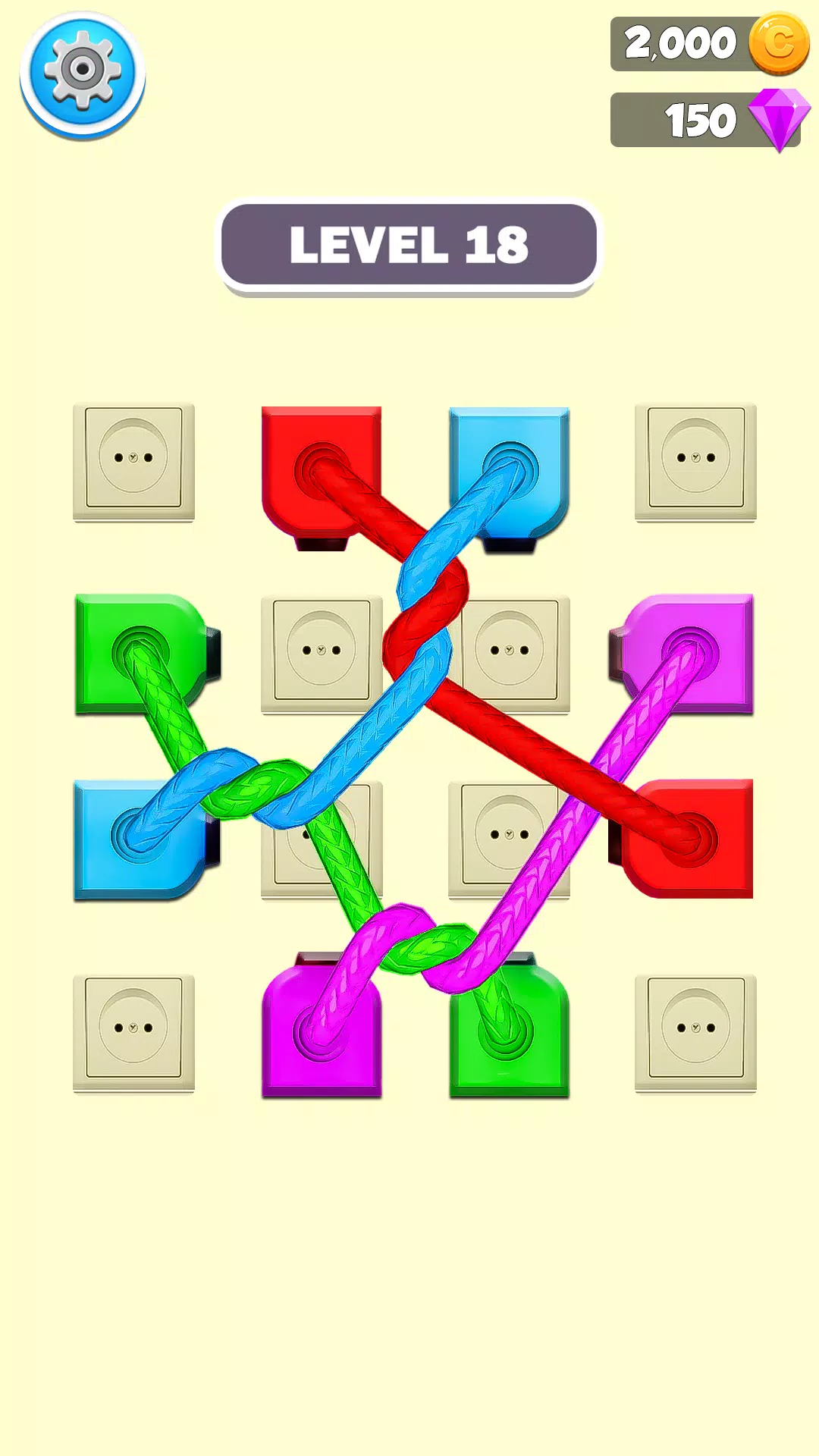 缠结绳索解开扭曲