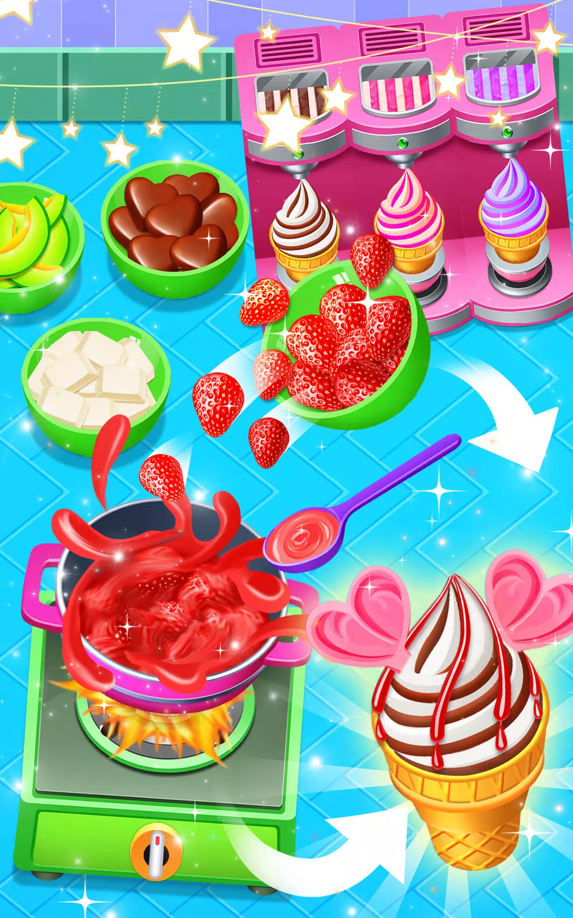 五彩冰淇淋制作商店-公主做饭 五彩冰淇淋制作商店-公主做饭
