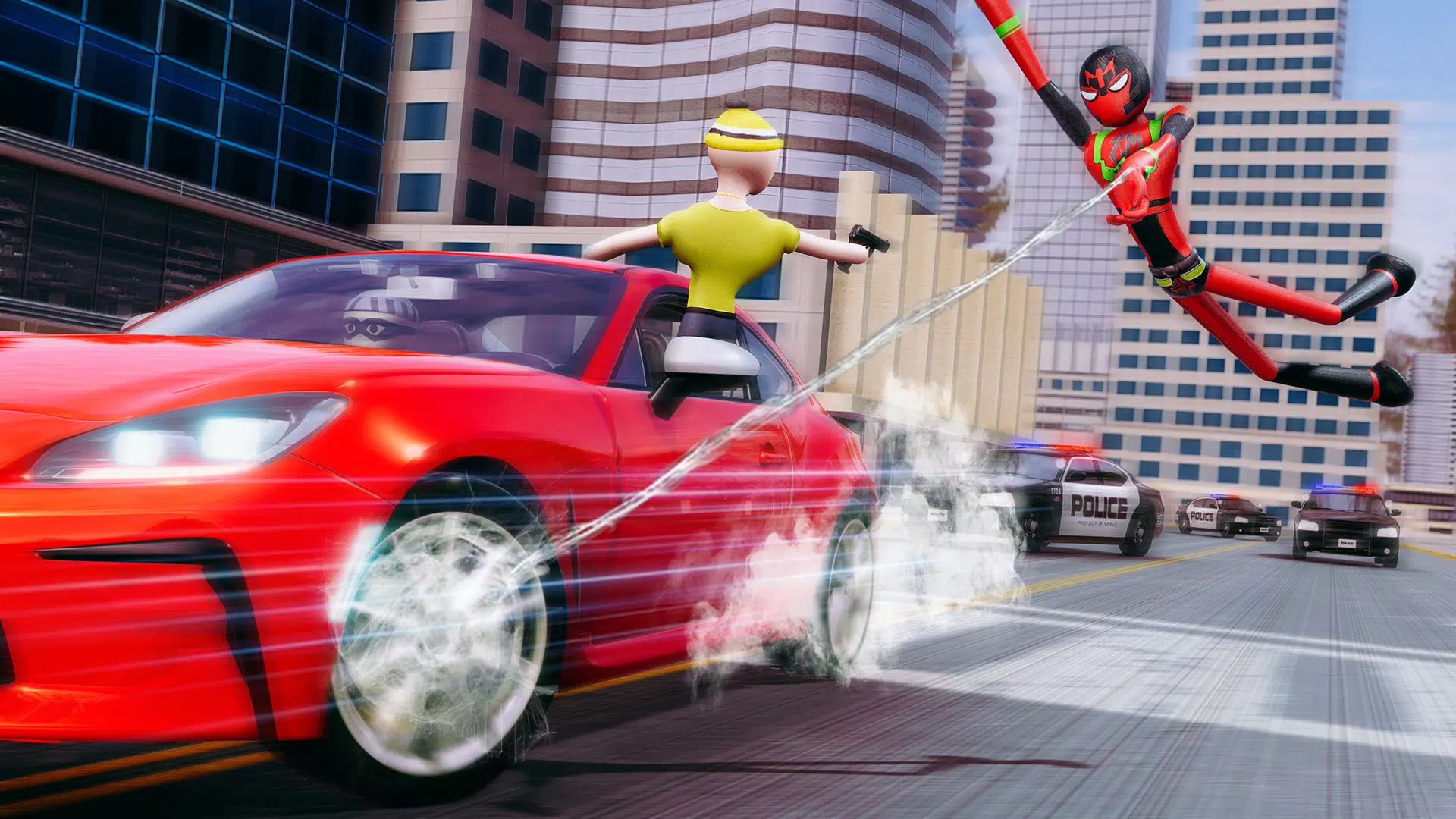 蜘蛛贴纸绳索城市英雄