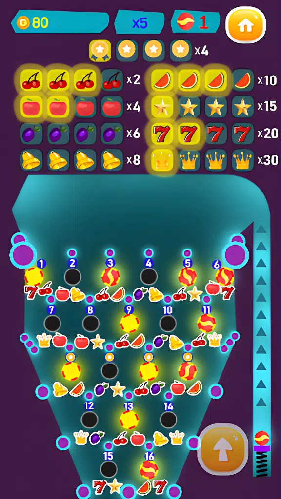 Pinball 6球水果Banderas