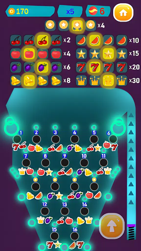 Pinball 6球水果Banderas