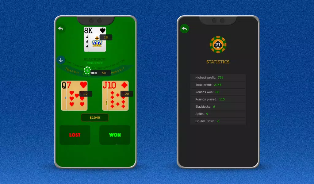 二十一点纸牌游戏