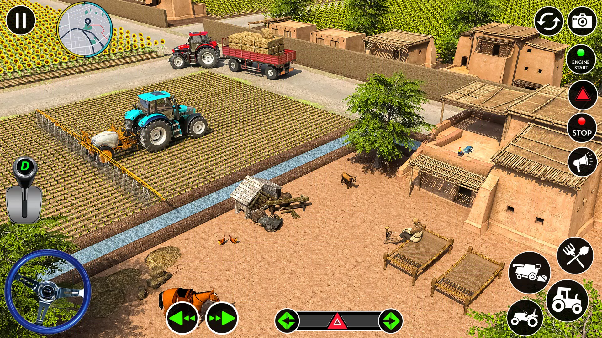 现代农业拖拉机游戏3D