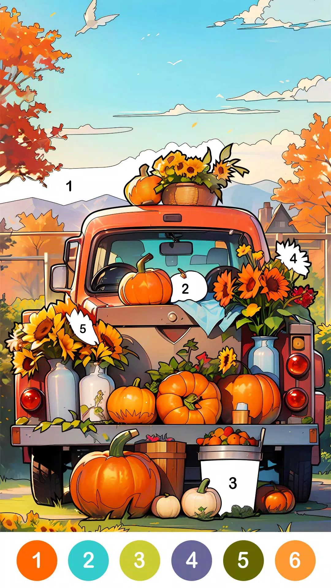 农场乡村颜色（按数字）