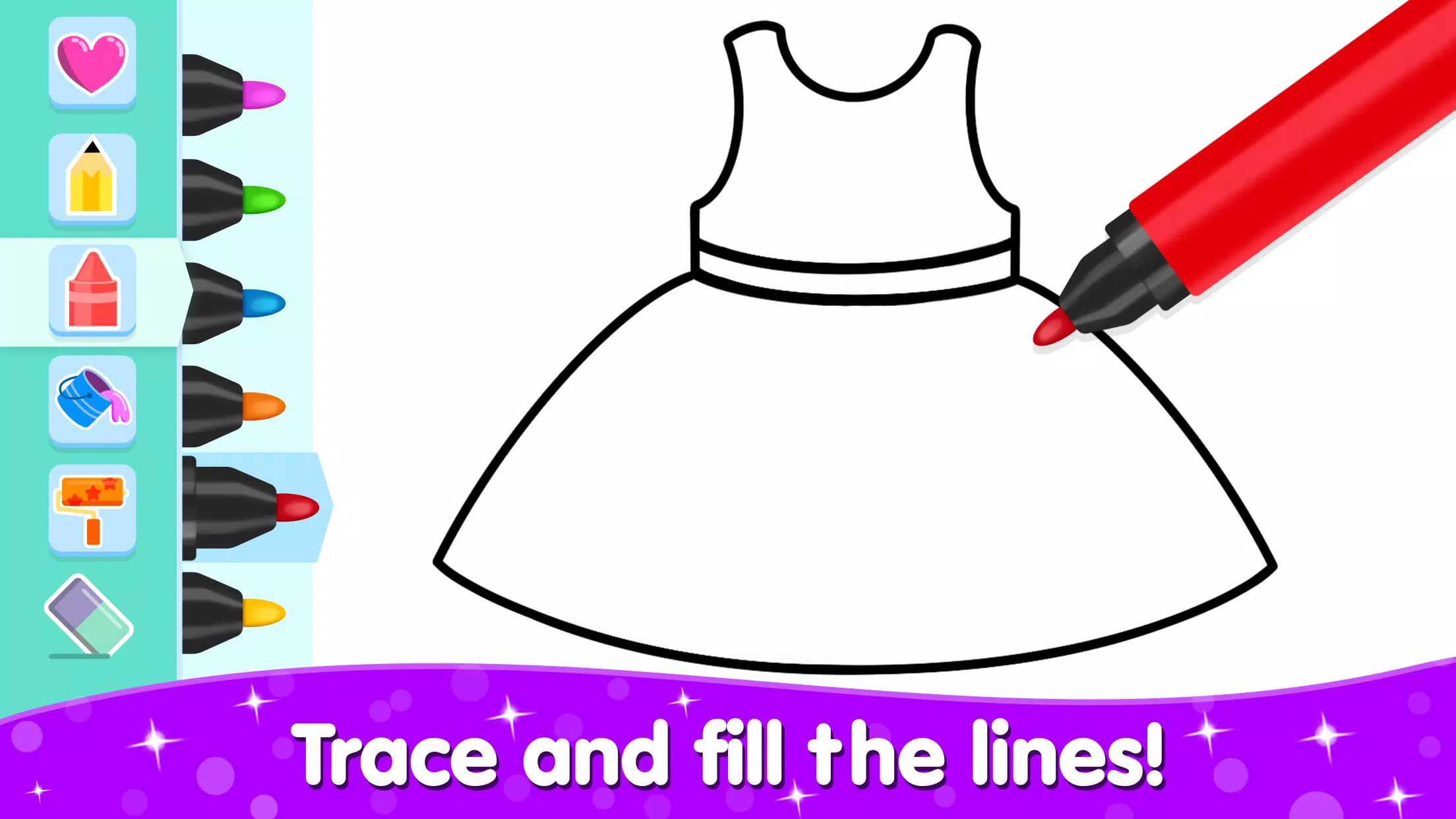 女孩的着色和绘画