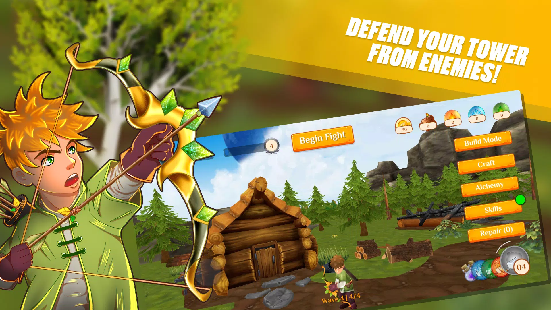 弓箭手防御：箭游戏3D