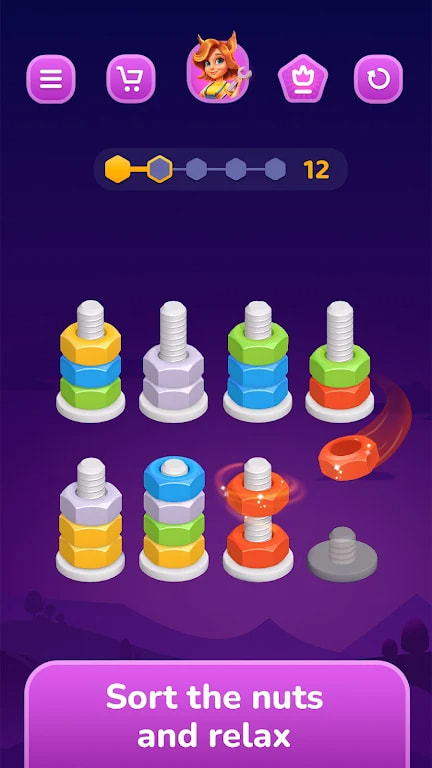 坚果颜色螺栓排序 坚果颜色螺栓排序