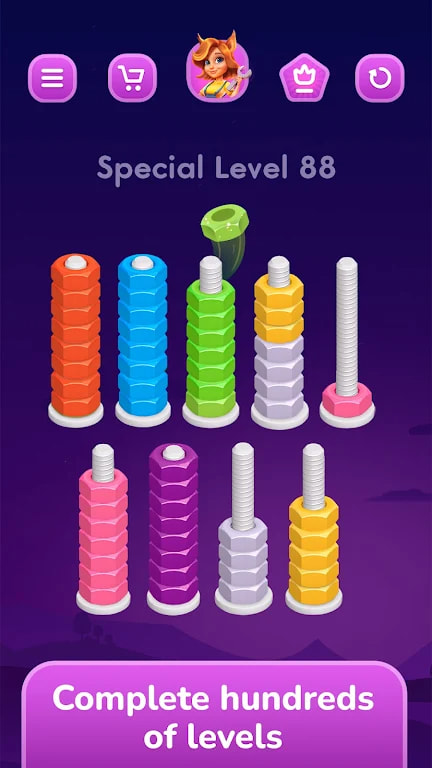 坚果颜色螺栓排序 坚果颜色螺栓排序