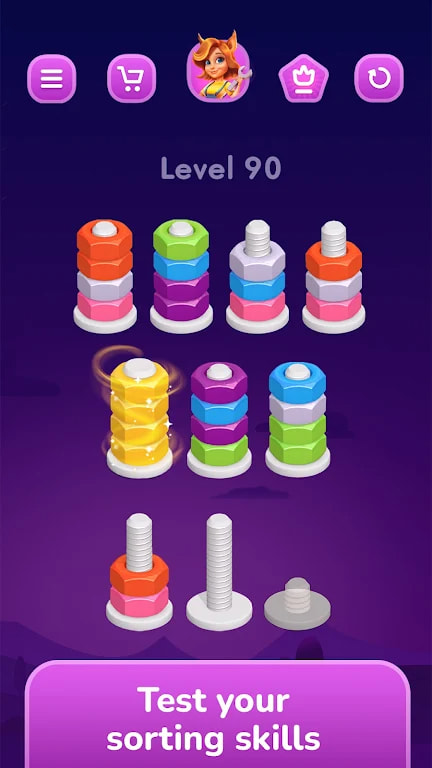 坚果颜色螺栓排序 坚果颜色螺栓排序