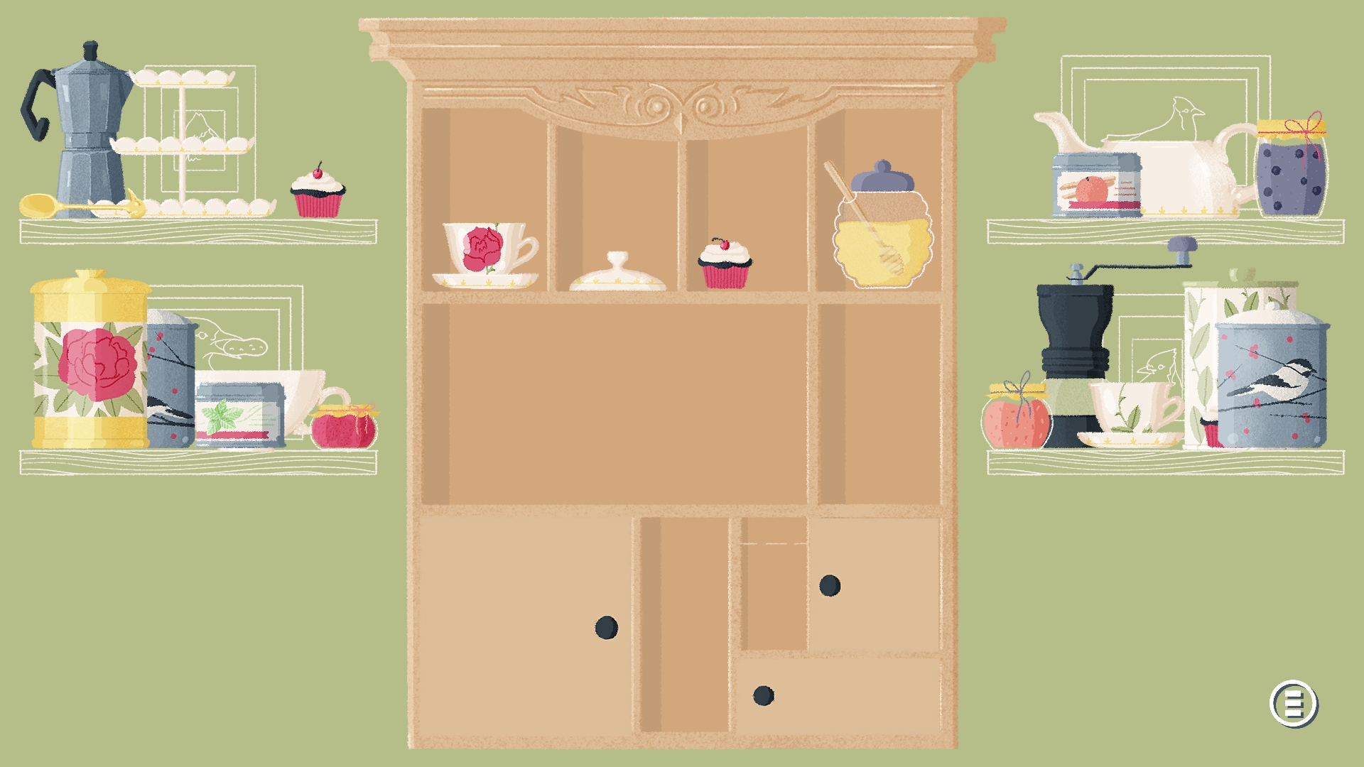 向左一点：橱柜与抽屉