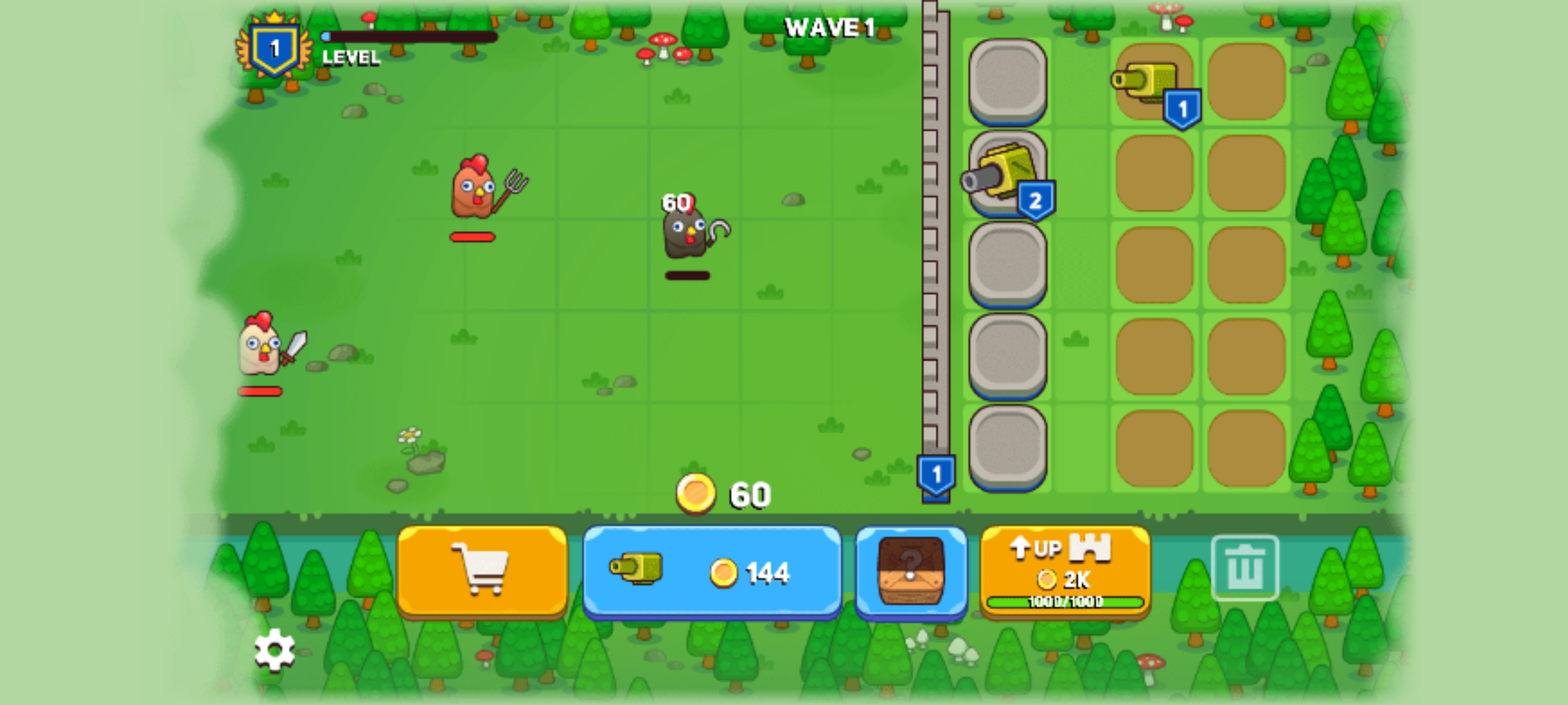 合并加农炮：小鸡防御