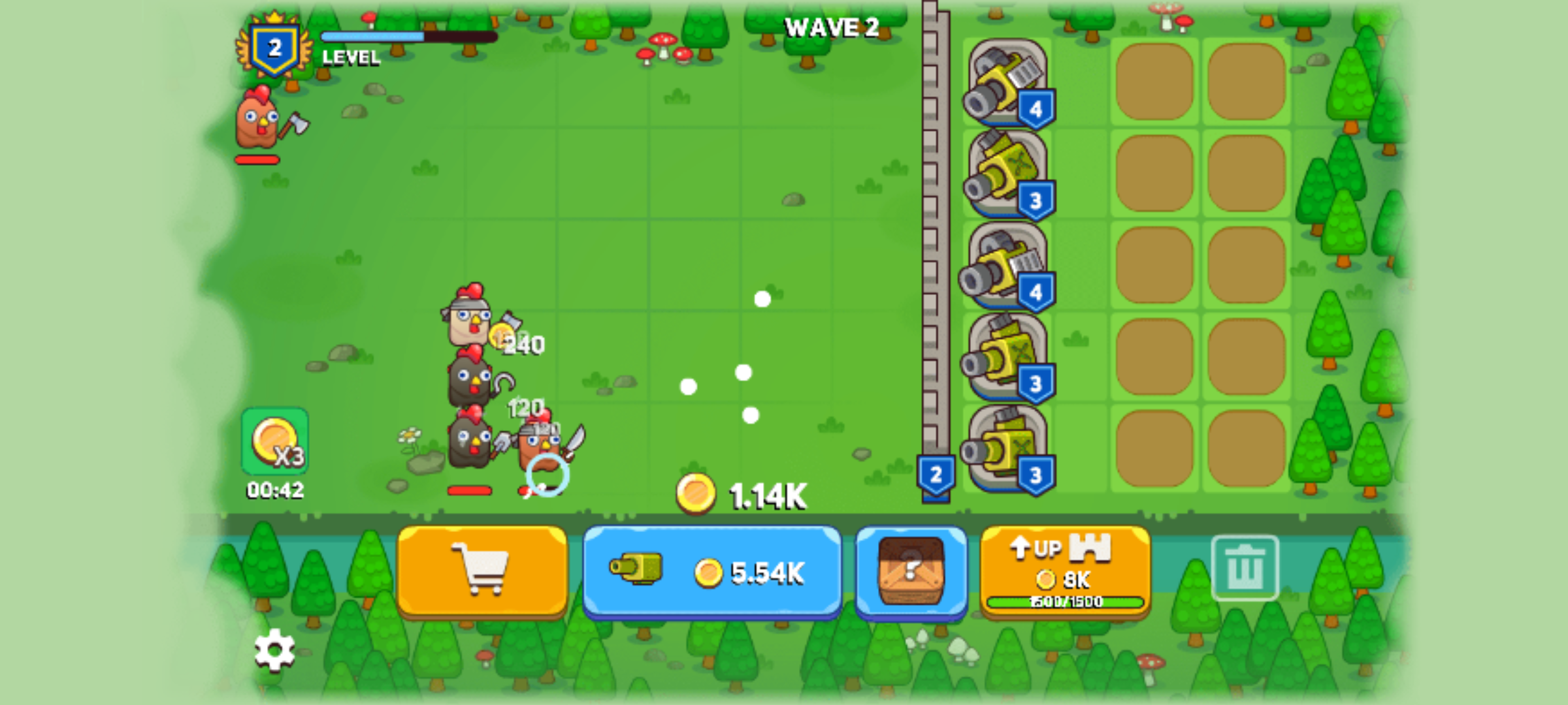 合并加农炮：小鸡防御