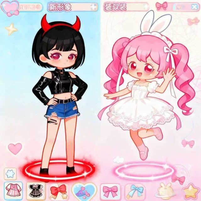 双人公主魔法变装