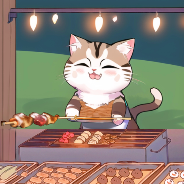 夜市烧烤摊做饭