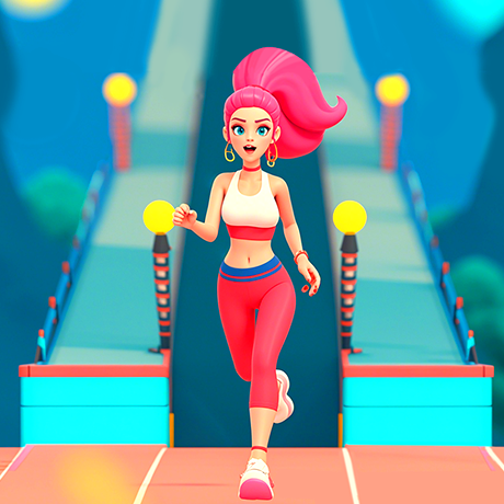 跑酷少女pk闯关小游戏