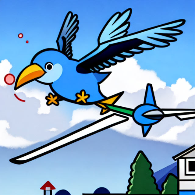 起飞的小蓝鸟