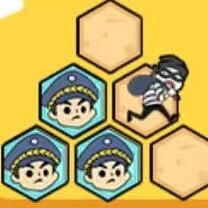 警察抓小偷围堵