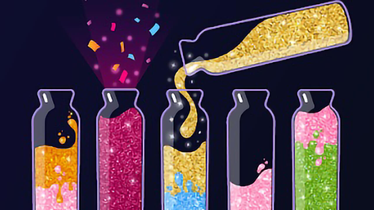 彩色瓶子倒水游戏