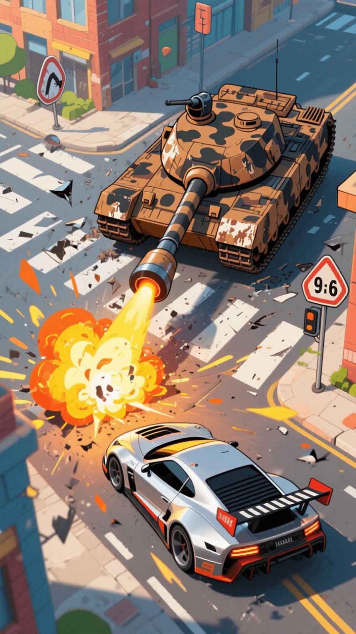 赛车冲撞坦克乱斗